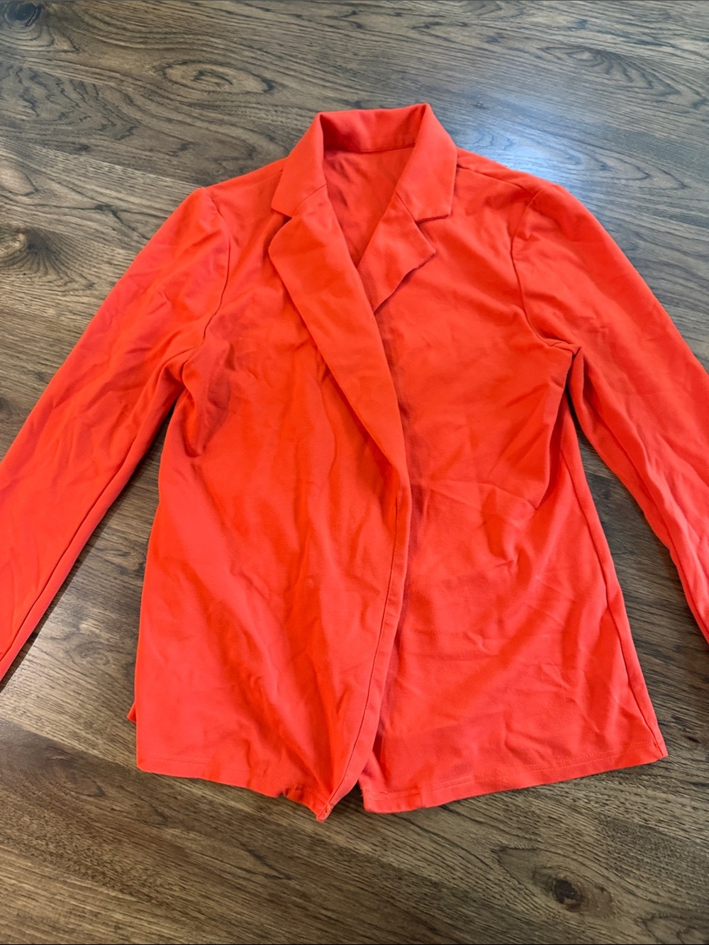 Sleek Women's Red Open-Front Blazer Size Large